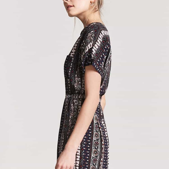 Belted Ornate Print Shift Dress NWT - Picture 2 of 3